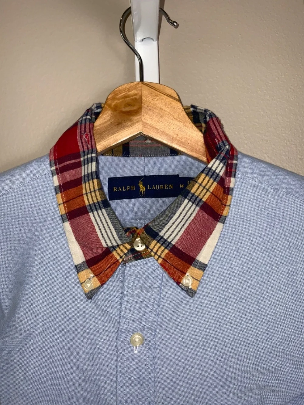 Polo Ralph Lauren Classic Button Down Oxford Shirt with Madras Collar